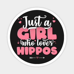 Just A Girl Who Loves Hippos - Cute Hippo lover gift graphic Magnet